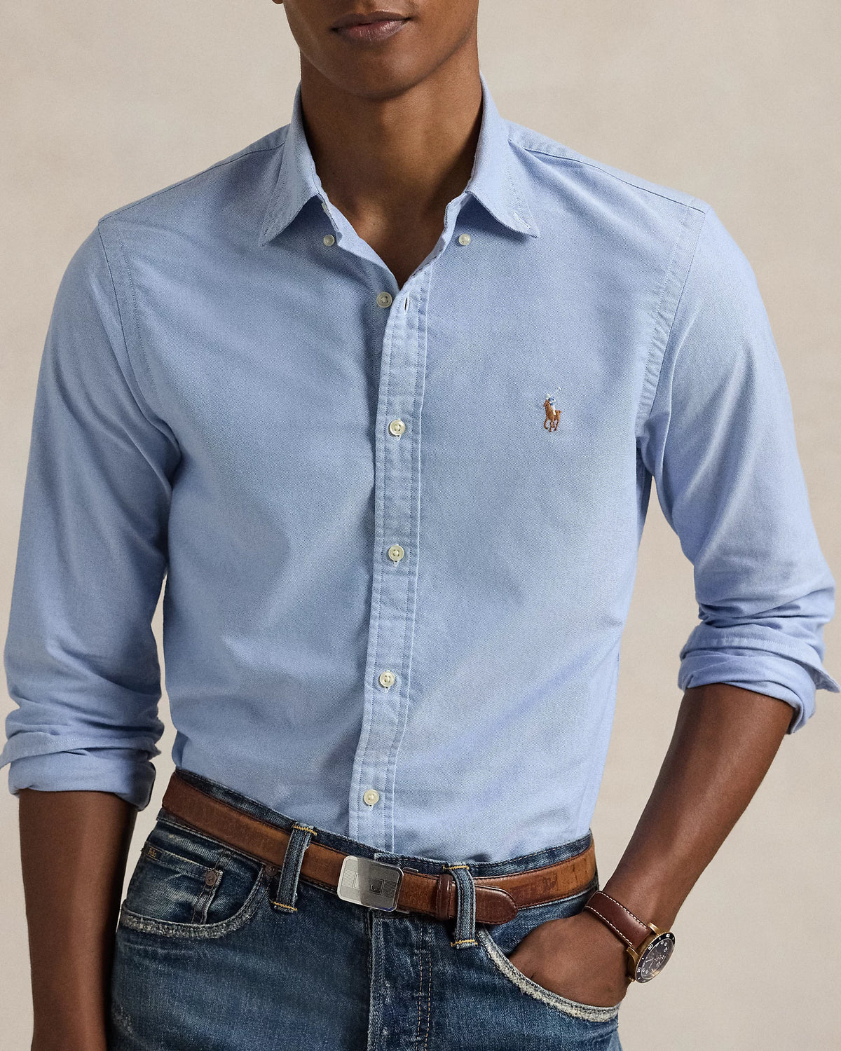 CAMISA M/L RALPH LAUREN HOMBRE BSR BLUE 710549084007