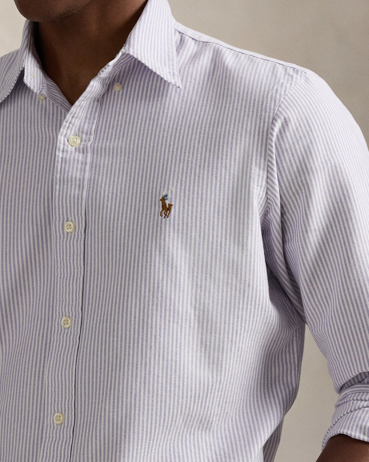 CAMISA M/L RALPH LAUREN HOMBRE 6636E THISTLE/WHITE 710953704005