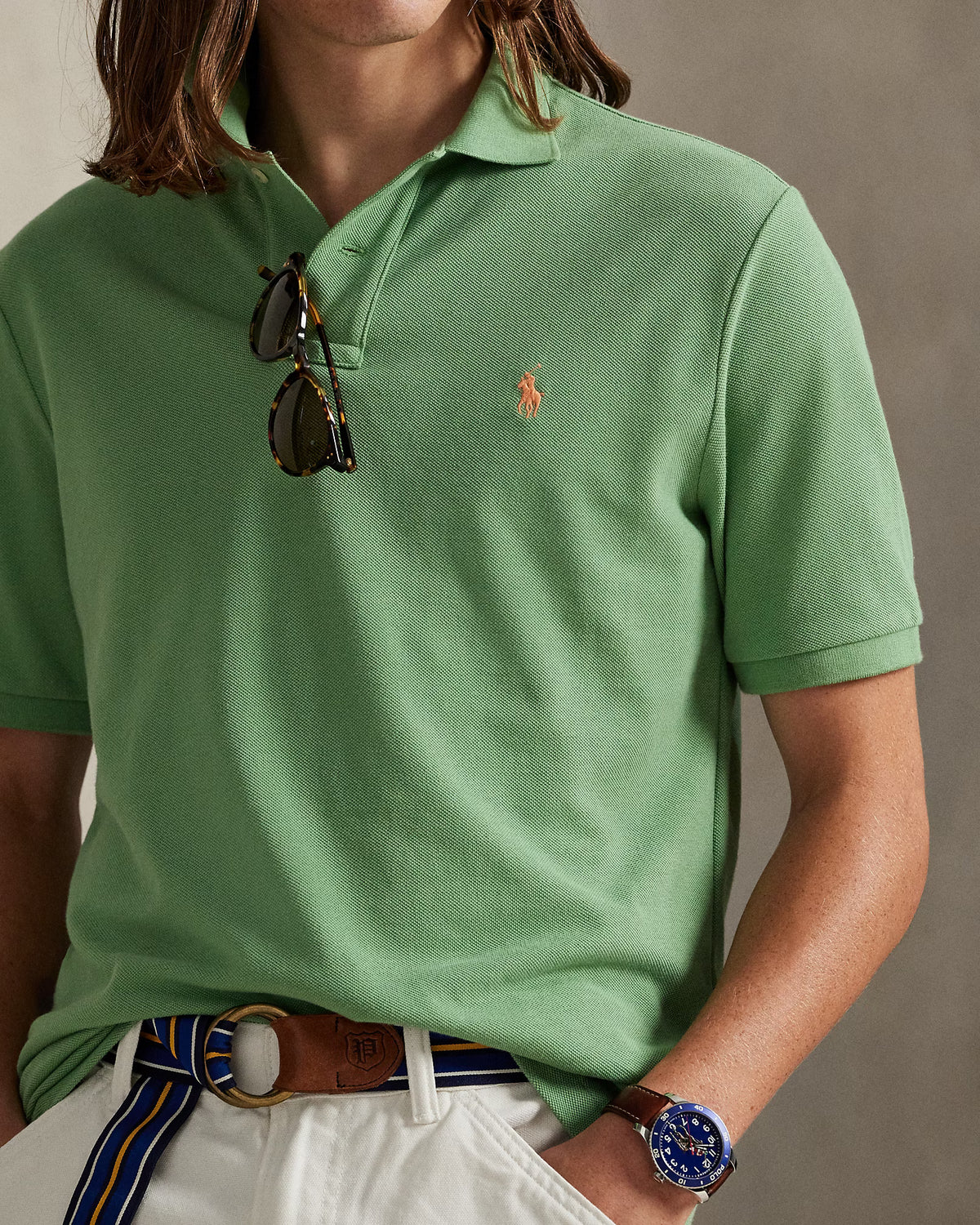 CAMISA POLO M/C RALPH LAUREN HOMBRE OUTBACK GREEN/C2451 710680784464