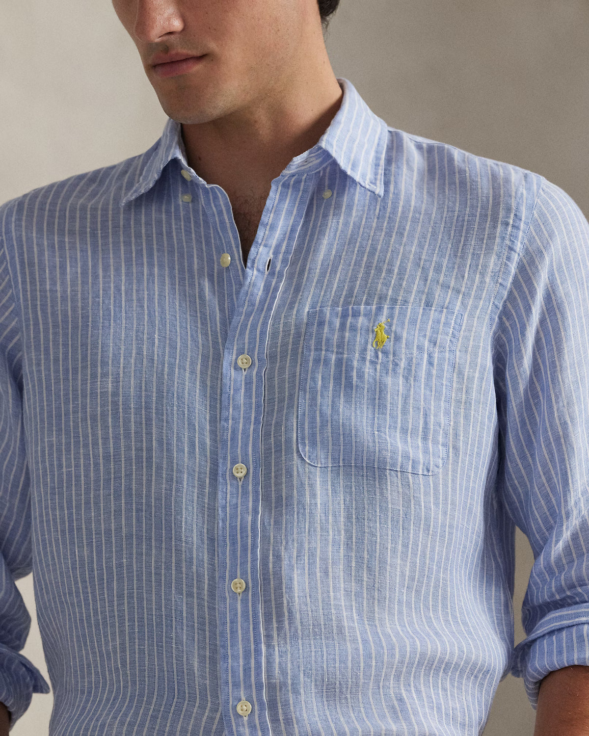 CAMISA M/L RALPH LAUREN HOMBRE 52E HARBOR ISLAND BLUE WHITE 710P07024002