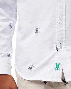 psycho bunny camisa niño manga larga blanco