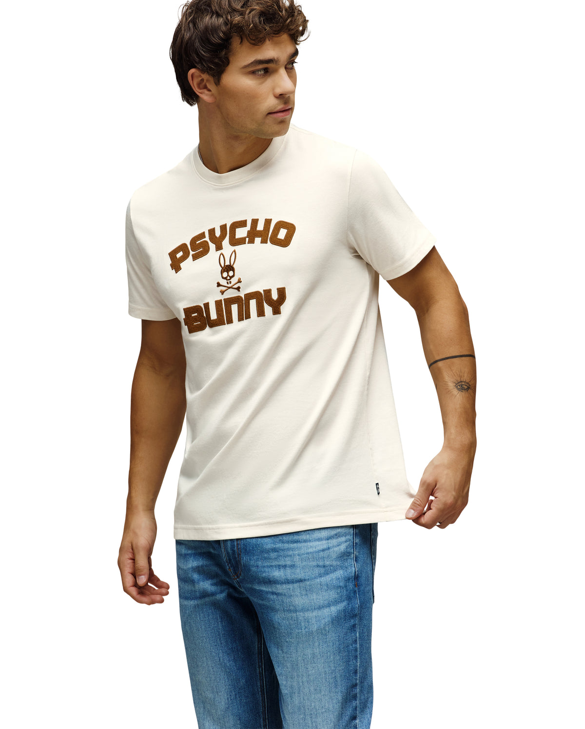 CAMISETA BLANCA PARA HOMBRE PSYCHO BUNNY MODERNA Y CASUAL