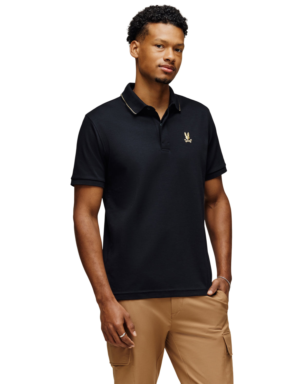 PSYCHO BUNNY CAMISETA TIPO POLO HOMBRE NEGRO