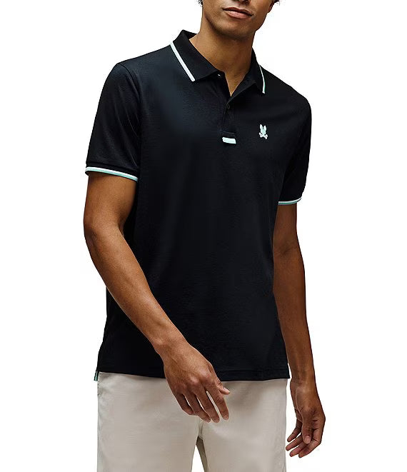 PSYCHO BUNNY CAMISETA TIPO POLO HOMBRE NEGRO