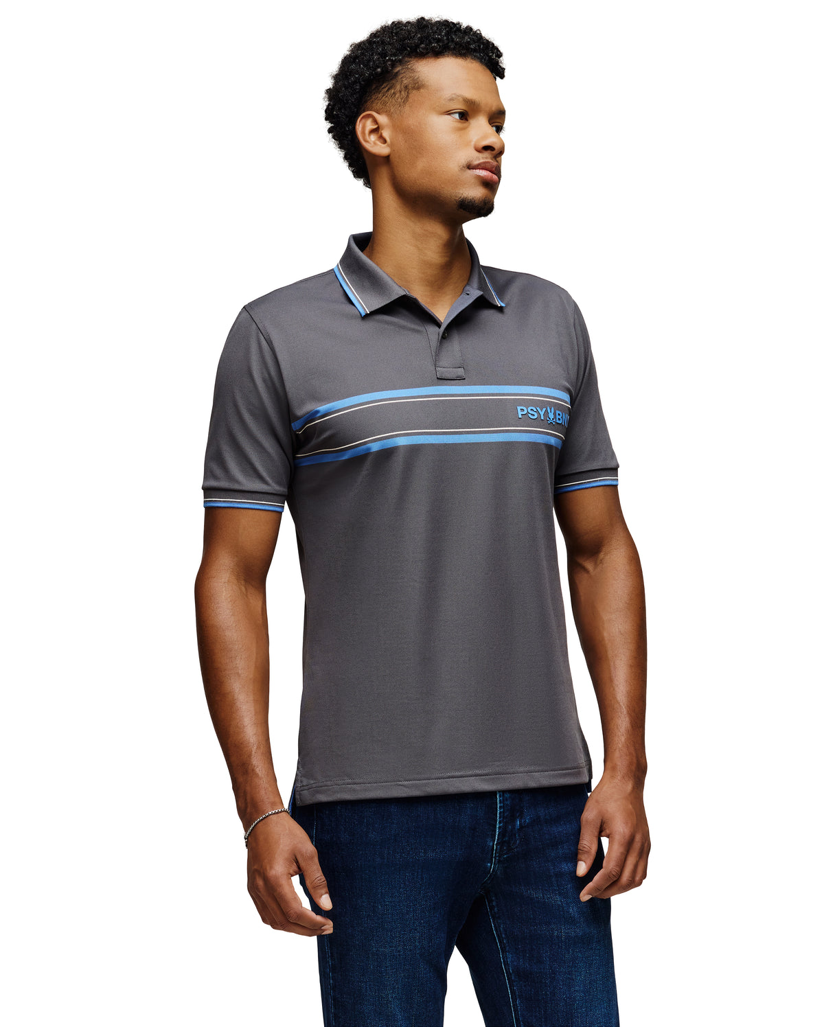 PSYCHO BUNNY CAMISETA TIPO POLO HOMBRE GRIS