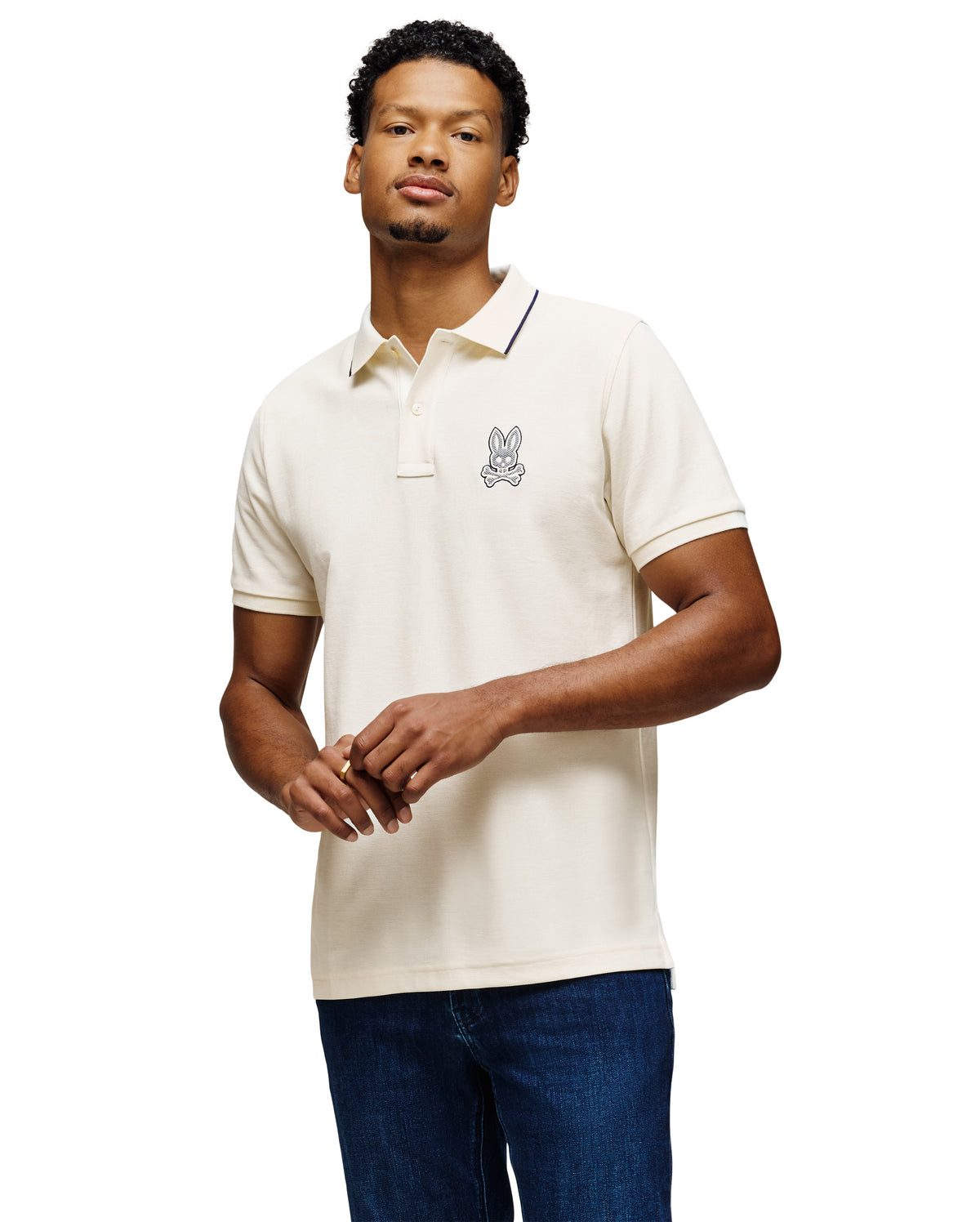 PSYCHO BUNNY CAMISETA TIPO POLO HOMBRE BLANCO