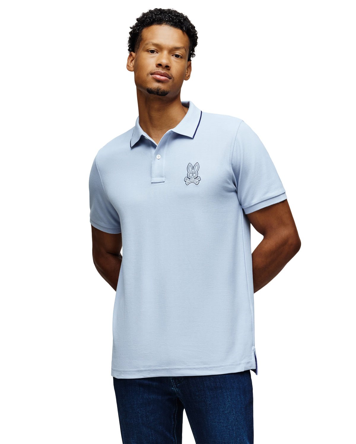 PSYCHO BUNNY CAMISETA TIPO POLO HOMBRE AZUL