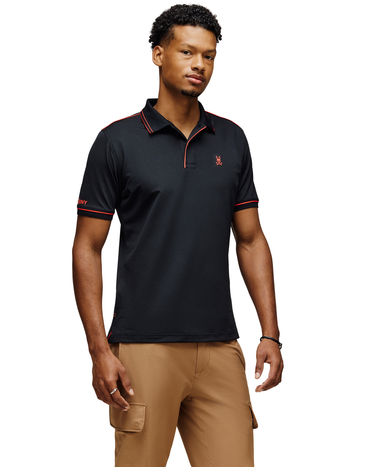 PSYCHO BUNNY CAMISETA TIPO POLO HOMBRE NEGRO