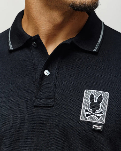 PSYCHO BUNNY CAMISETA TIPO POLO HOMBRE NEGRO
