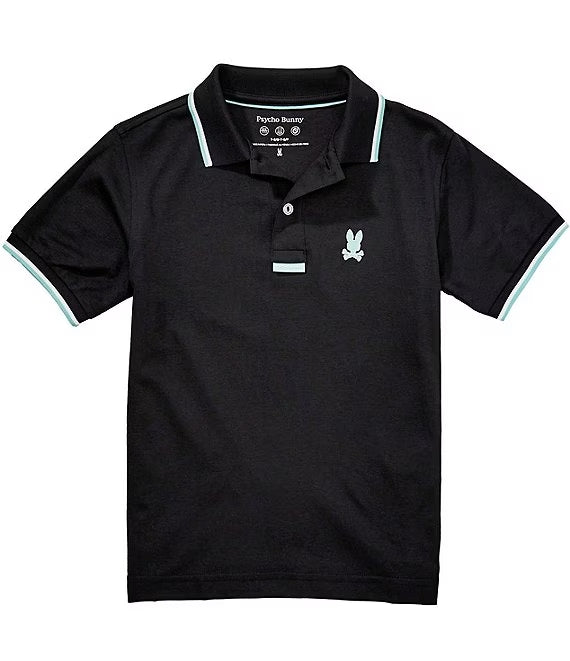 PSYCHO BUNNY CAMISETA TIPO POLO NIÑO NEGRO