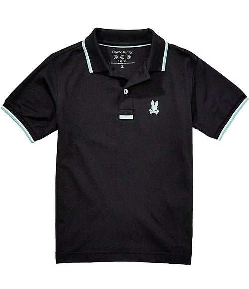 PSYCHO BUNNY CAMISETA TIPO POLO NIÑO NEGRO