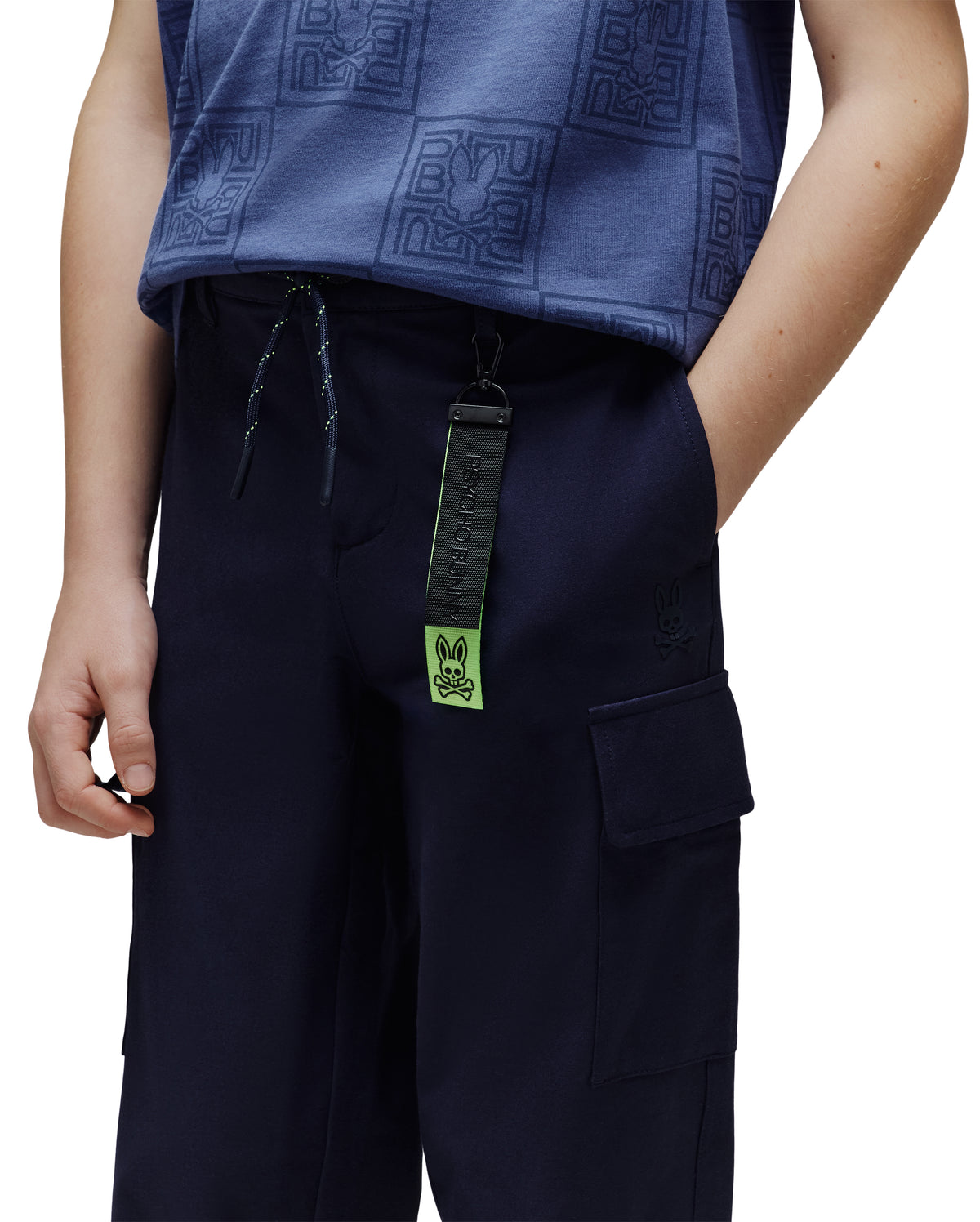 PSYCHO BUNNY PANTALON NIÑO AZUL