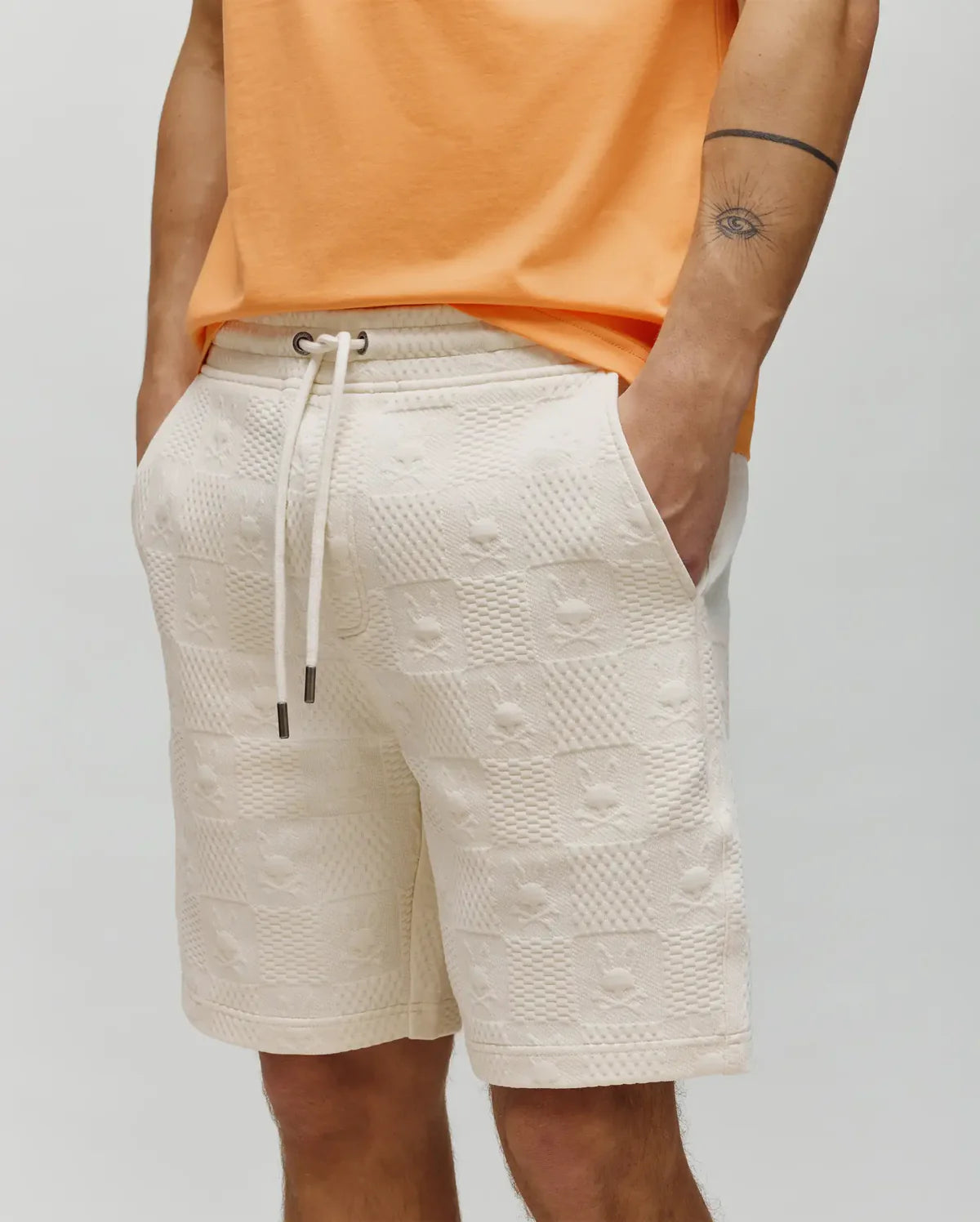PSYCHO BUNNY BERMUDA DEPORTIVO JACQUARD DUSTIN PARA CABALLERO HOMBRE BEIGE MB0900052250