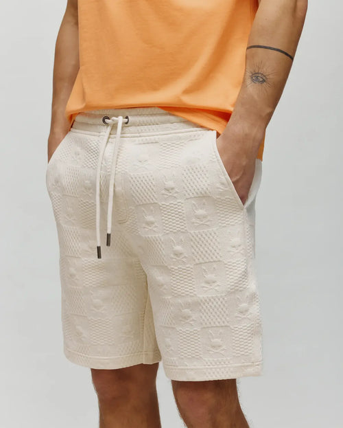 PSYCHO BUNNY BERMUDA DEPORTIVO JACQUARD DUSTIN PARA CABALLERO HOMBRE BEIGE MB0900052250