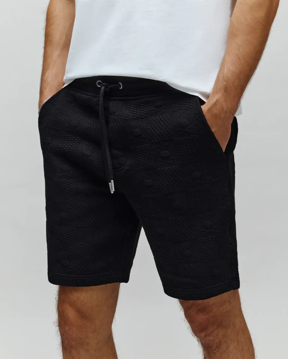 PSYCHO BUNNY BERMUDA DEPORTIVO JACQUARD DUSTIN PARA CABALLERO HOMBRE NEGRO MB0900052001