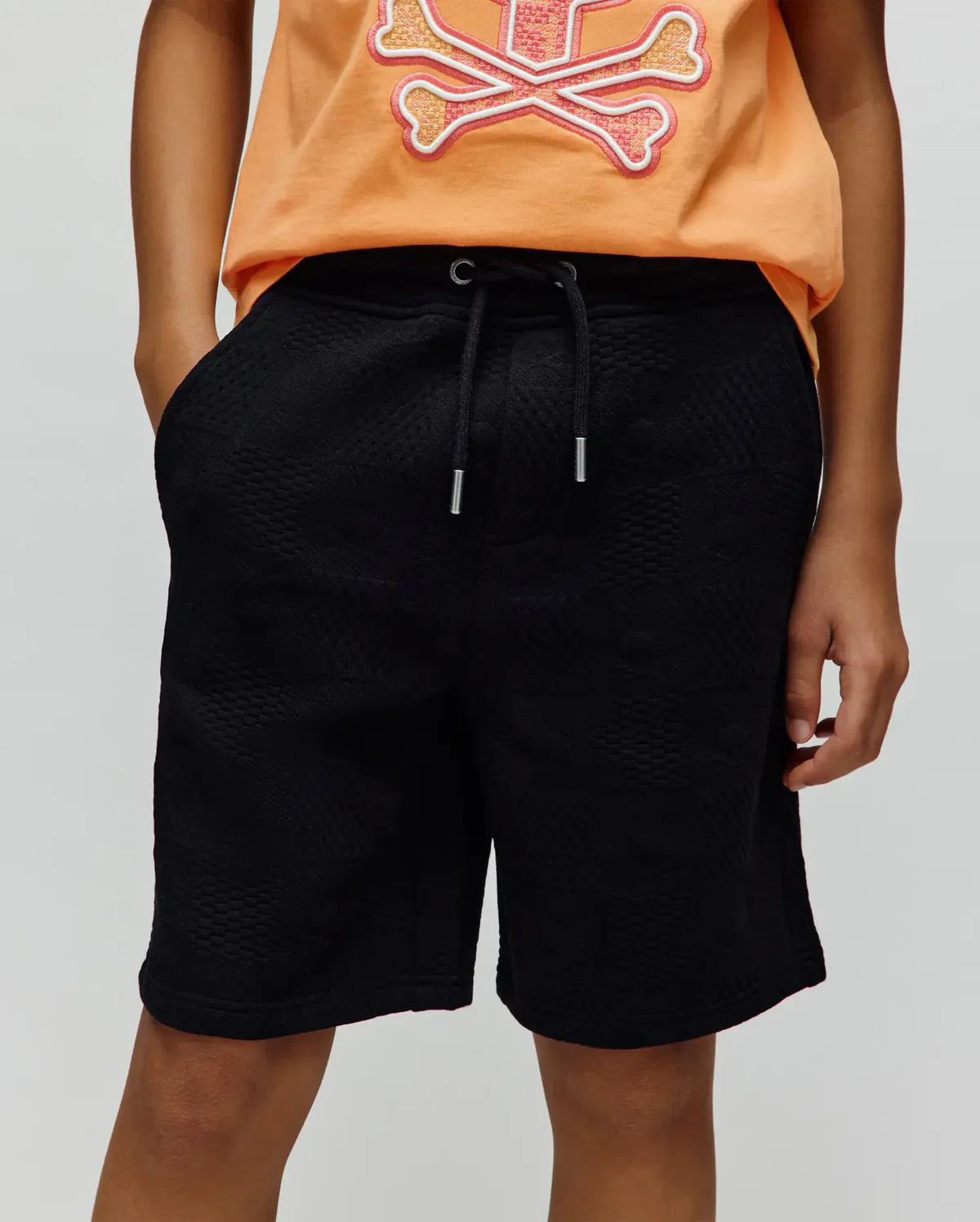 PSYCHO BUNNY BERMUDA DEPORTIVO JACQUARD DUSTIN PARA NIÑO NIÑO NEGRO KB0900022001