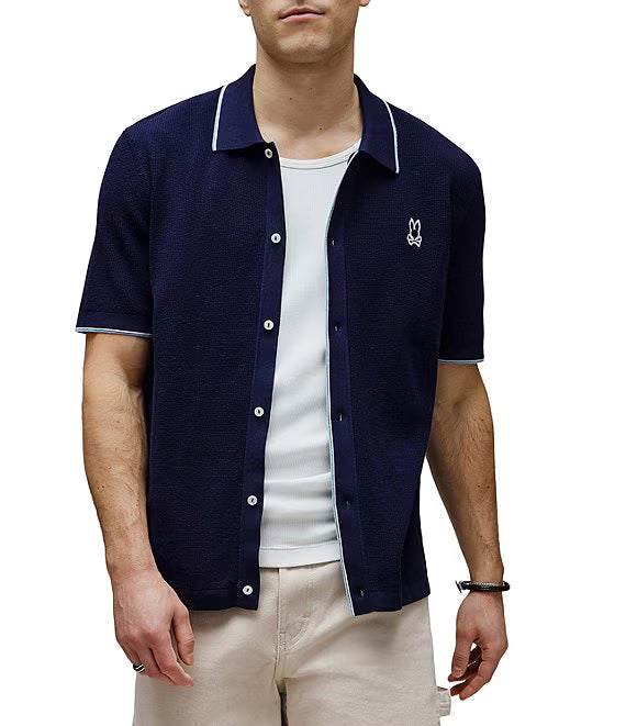 PSYCHO BUNNY CAMISA MANGA CORTA DE PUNTO LANE PARA CABALLERO HOMBRE AZUL MT0300148402