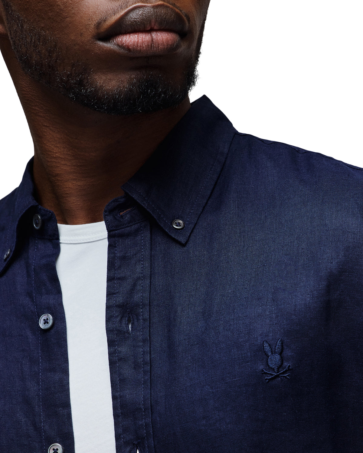 CAMISA M/C PSYCHO BUNNY PARA HOMBRE COLOR AZUL B6Q679C200423