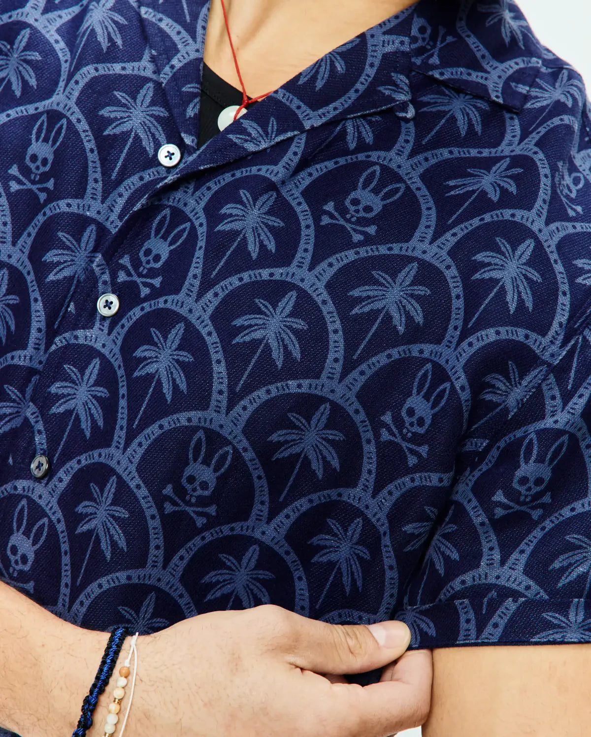 CAMISA M/C PSYCHO BUNNY PARA HOMBRE COLOR AZUL MT0300133402