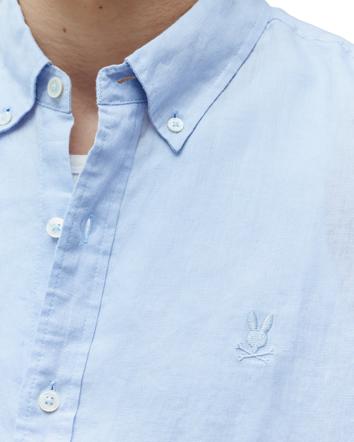 CAMISA M/C PSYCHO BUNNY PARA HOMBRE COLOR AZUL B6Q679C200429