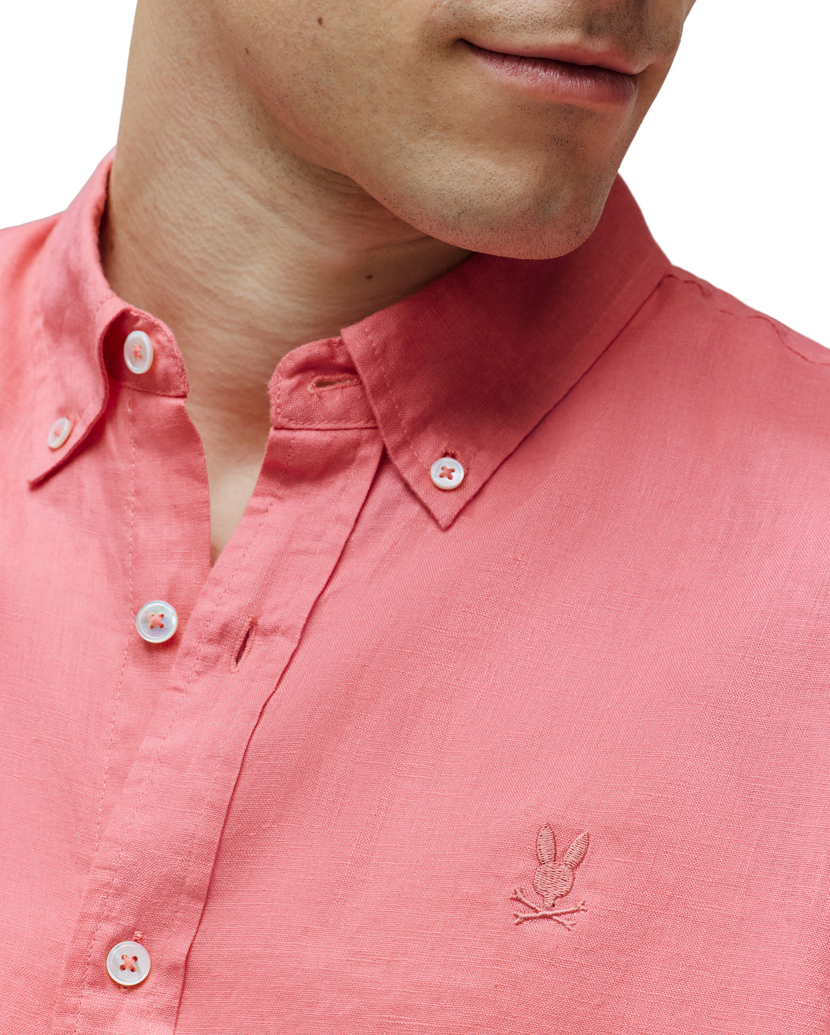 PSYCHO BUNNY CAMISA MANGA LARGA DE LINO ALDINE PARA CABALLERO HOMBRE ROJO B6C678C200663