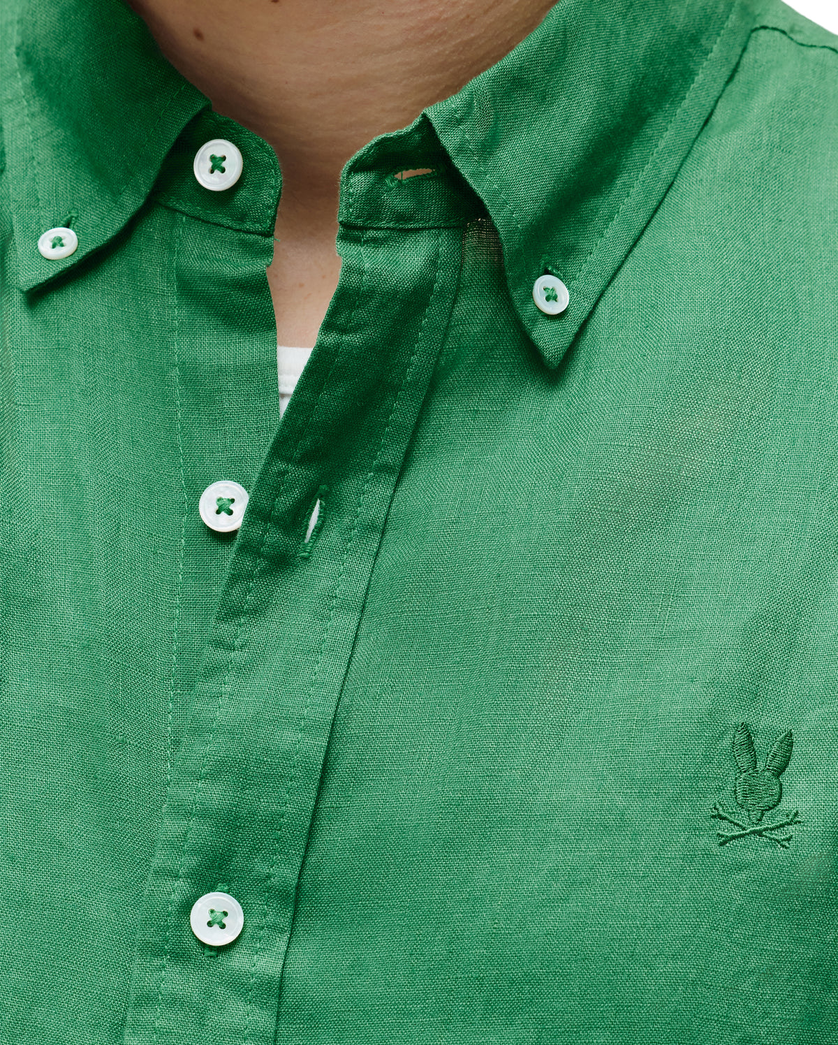 PSYCHO BUNNY CAMISA MANGA LARGA DE LINO ALDINE PARA CABALLERO HOMBRE VERDE B6C678C200321