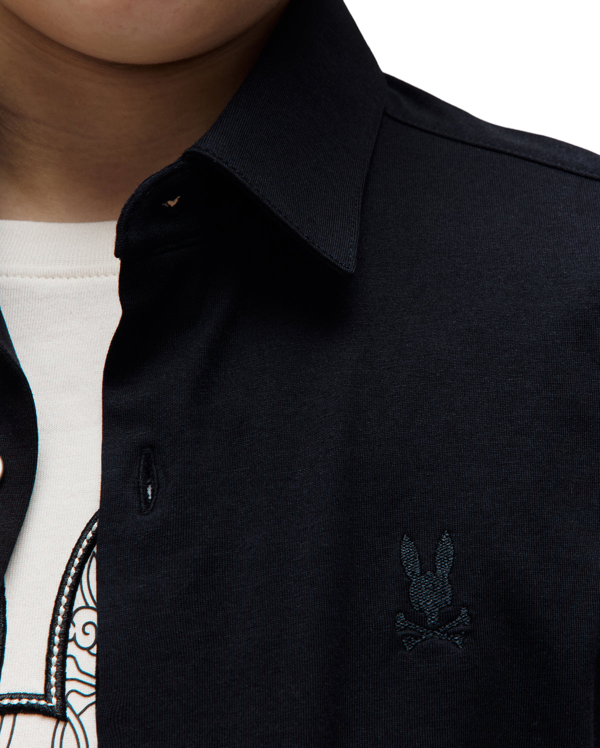 CAMISA M/L PSYCHO BUNNY PARA NIÑO COLOR NEGRO B0C713A200BLK