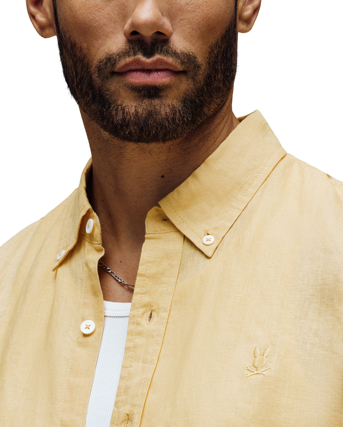 CAMISA M/L PSYCHO BUNNY PARA HOMBRE COLOR AMARILLO B6C678C200SRS