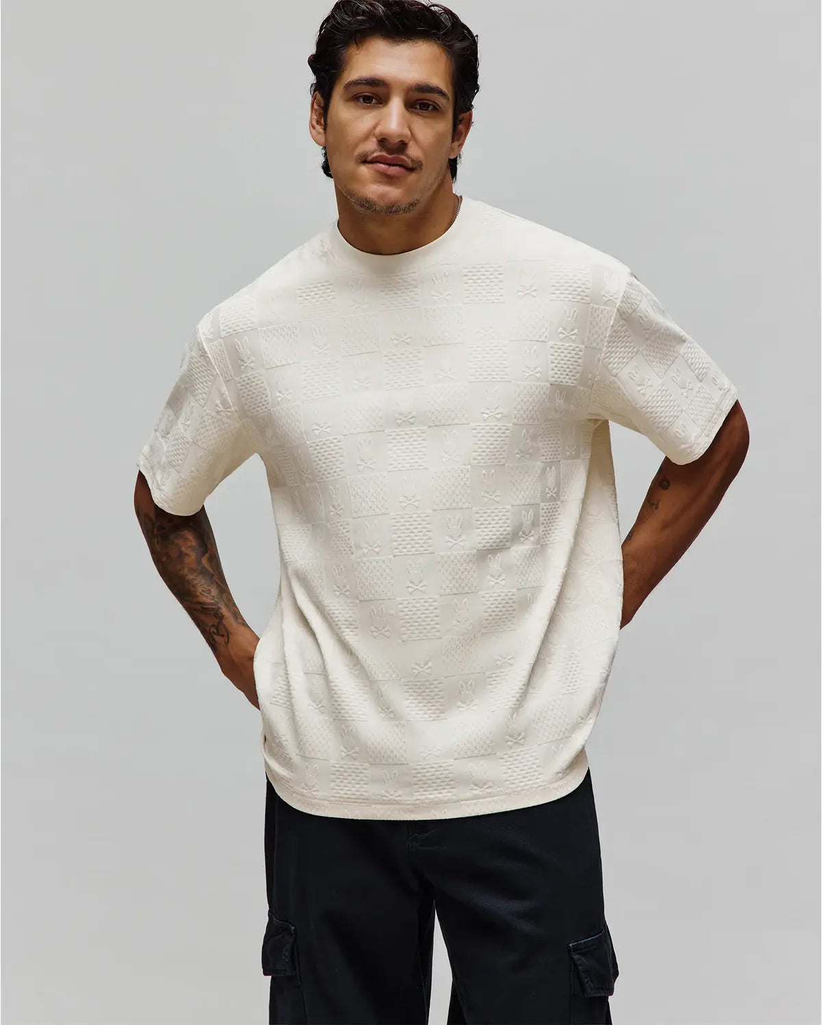PSYCHO BUNNY CAMISETA HOLGADA DUSTIN PARA CABALLERO HOMBRE BEIGE MT0200203250