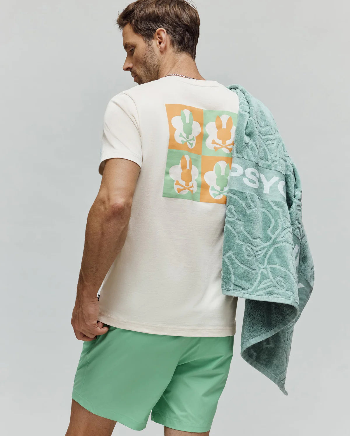 PSYCHO BUNNY CAMISETA DOBLE ESTAMPADO AIDEN PARA CABALLERO HOMBRE BEIGE MT0200224250