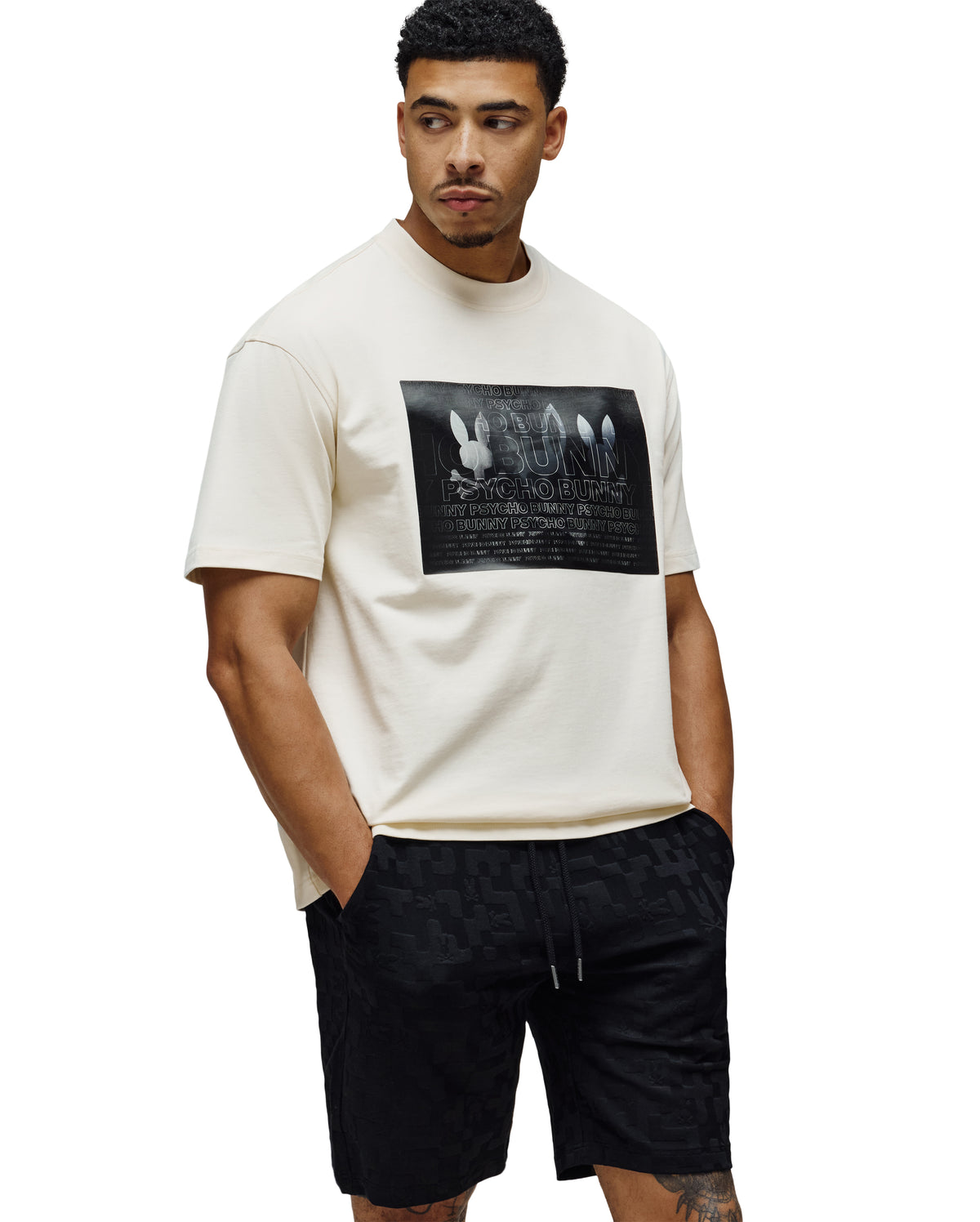 PSYCHO BUNNY CAMISETA HOLGADA ESTAMPADA JARVIS PARA CABALLERO HOMBRE BEIGE MT0200332252