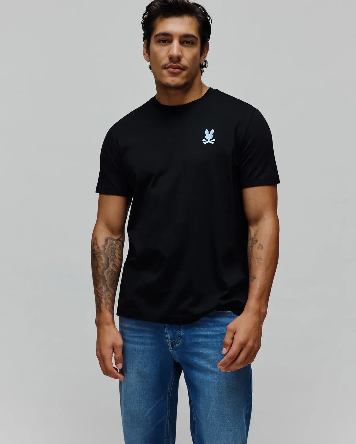 PSYCHO BUNNY CAMISETA DOBLE ESTAMPADO AIDEN PARA CABALLERO HOMBRE NEGRO MT0200224001