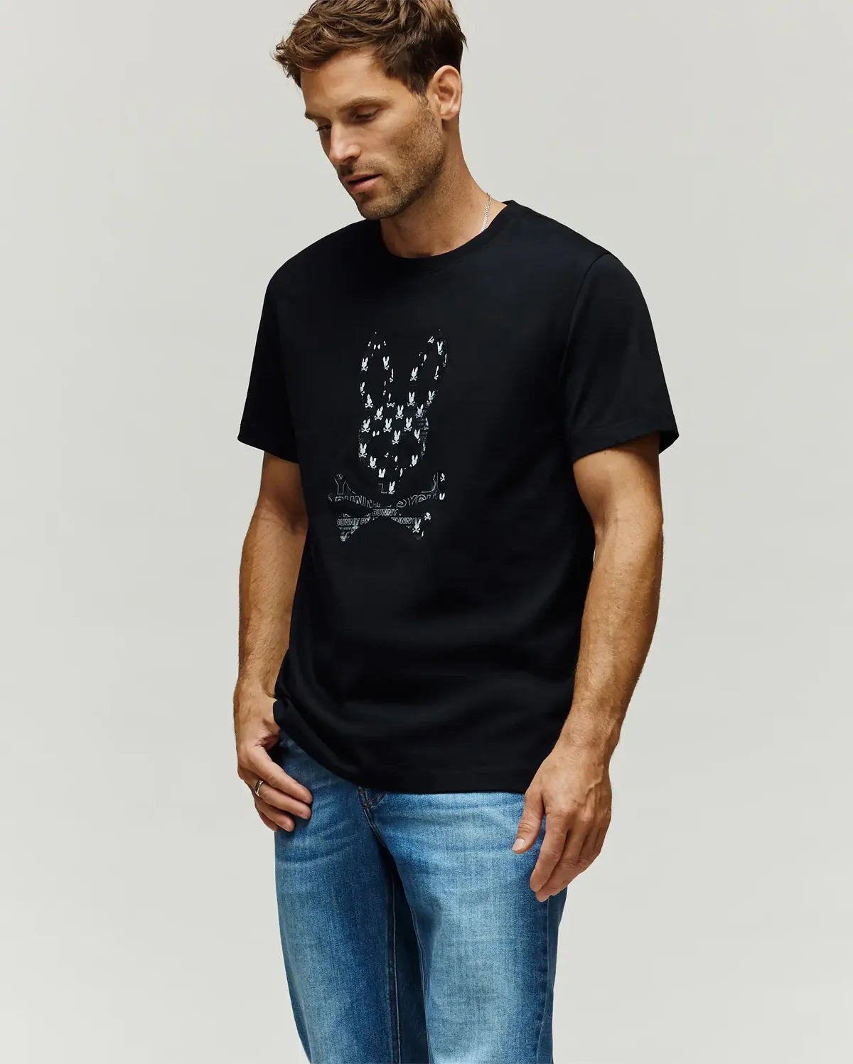 PSYCHO BUNNY CAMISETA ESTAMPADA JARVIS PARA CABALLERO HOMBRE NEGRO MT0200336001
