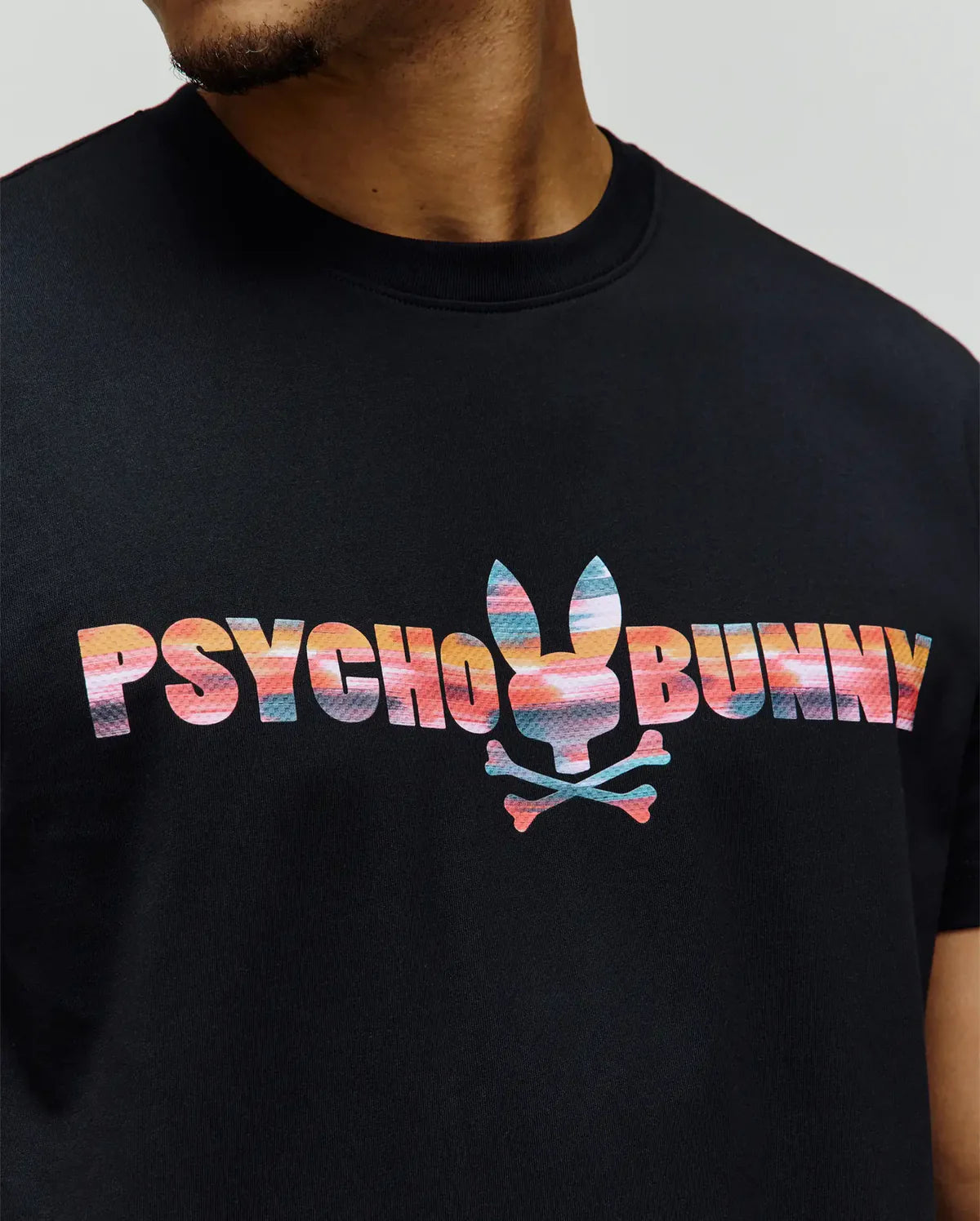 PSYCHO BUNNY CAMISETA RAPHAEL CON LOGO EN TEXTO PARA CABALLERO HOMBRE NEGRO MT0200337001
