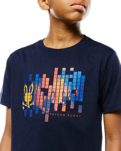 CAMISETA PSYCHO BUNNY PARA NIÑO COLOR AZUL