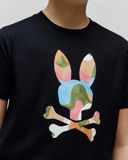 T-SHIRT PSYCHO BUNNY PARA NIÑO COLOR NEGRO KT0200163001