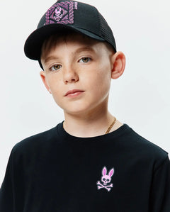 T-SHIRT PSYCHO BUNNY PARA NIÑO COLOR NEGRO KT0200190001