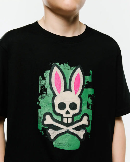 T-SHIRT PSYCHO BUNNY PARA NIÑO COLOR NEGRO KT0200193001
