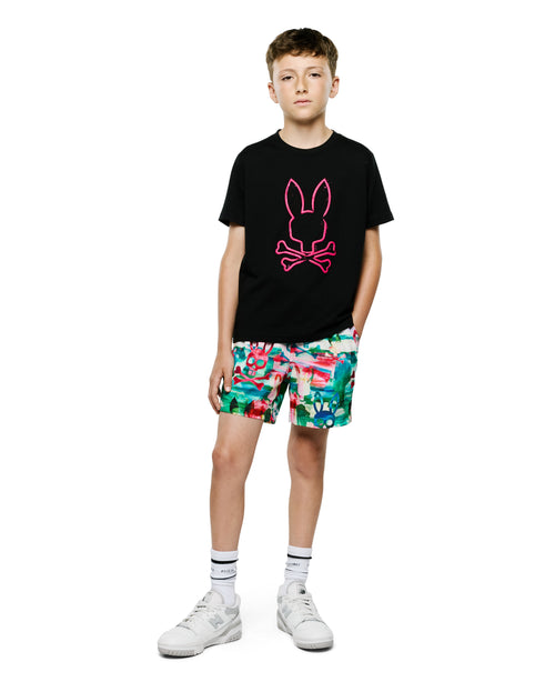 T-SHIRT PSYCHO BUNNY PARA NIÑO COLOR NEGRO KT0200197001