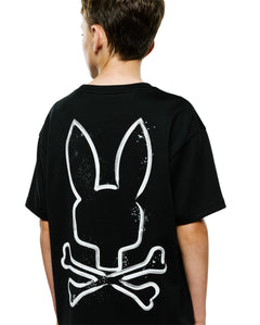T-SHIRT PSYCHO BUNNY PARA NIÑO COLOR NEGRO KT0200199002