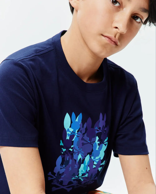 T-SHIRT PSYCHO BUNNY PARA NIÑO COLOR AZUL KT0200186402