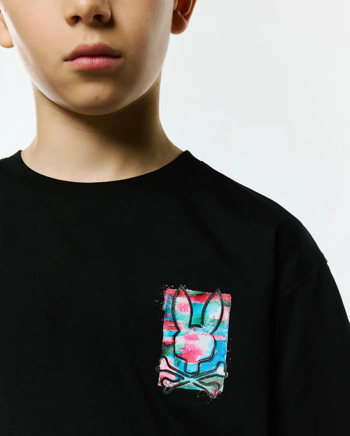 CAMISETA PSYCHO BUNNY PARA NIÑO COLOR NEGRO