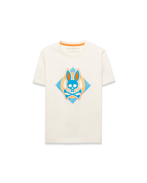 T-SHIRT PSYCHO BUNNY PARA NIÑO COLOR BLANCO KT0200203250