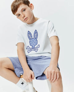 T-SHIRT PSYCHO BUNNY PARA NIÑO COLOR BLANCO KT0200182100