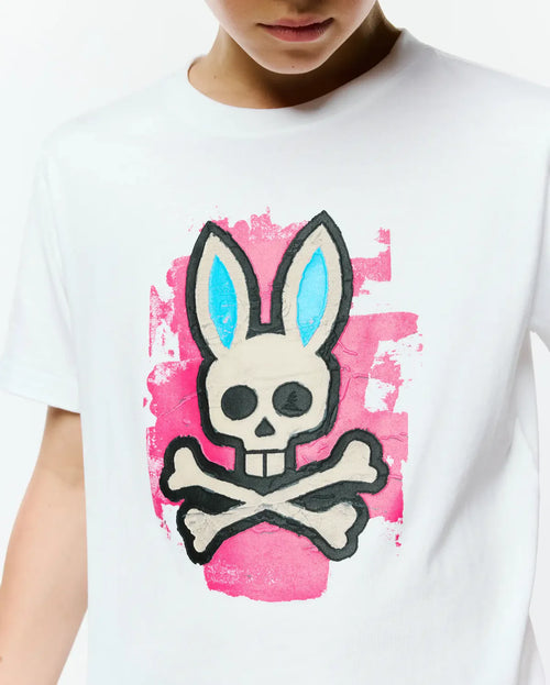 T-SHIRT PSYCHO BUNNY PARA NIÑO COLOR BLANCO KT0200193100