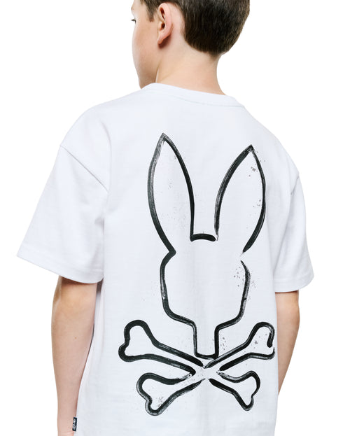 T-SHIRT PSYCHO BUNNY PARA NIÑO COLOR BLANCO KT0200199100