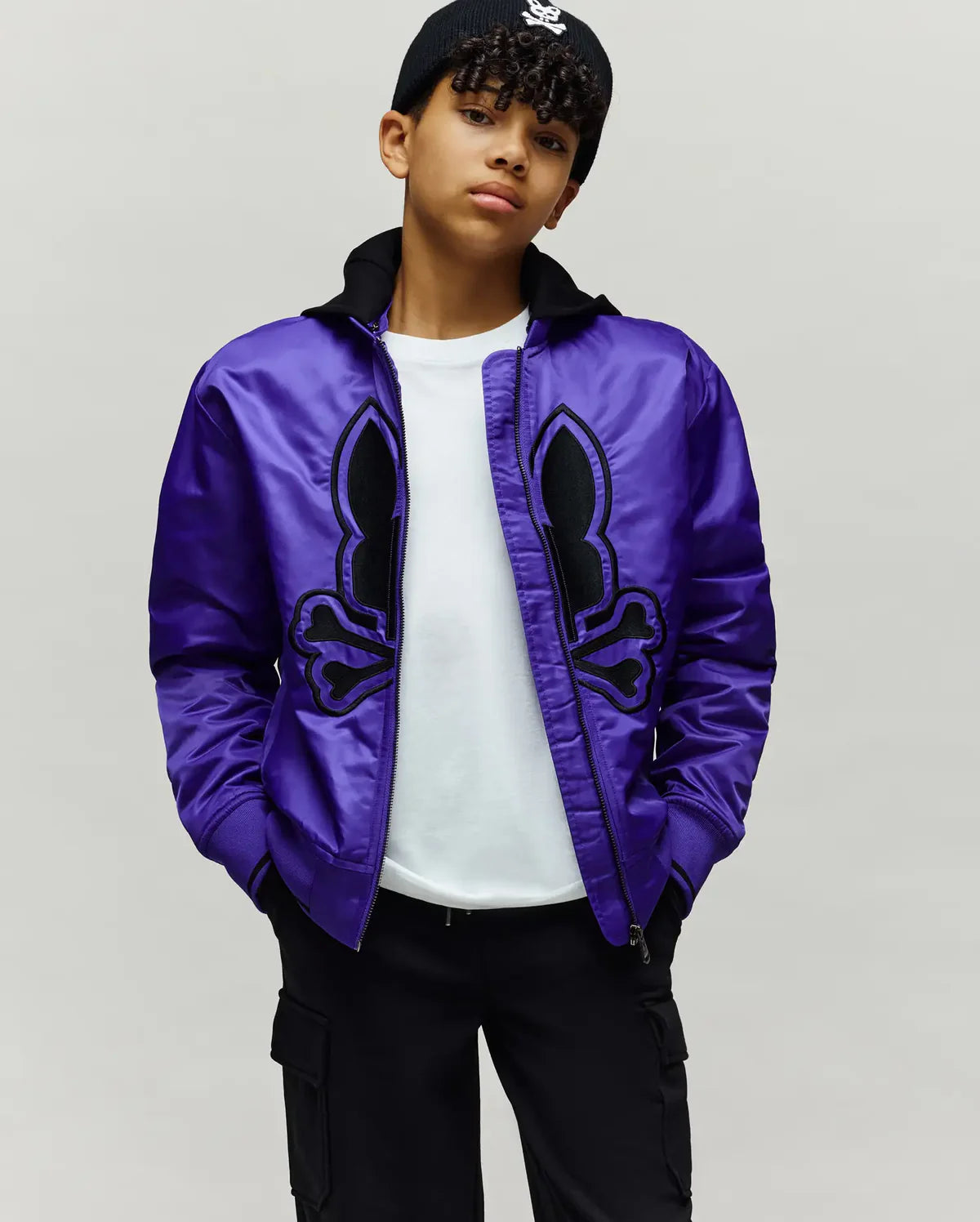 PSYCHO BUNNY CHAQUETA CAZADORA HOLGADA MAGNUS PARA NIÑO NIÑO AZUL KO1100008422