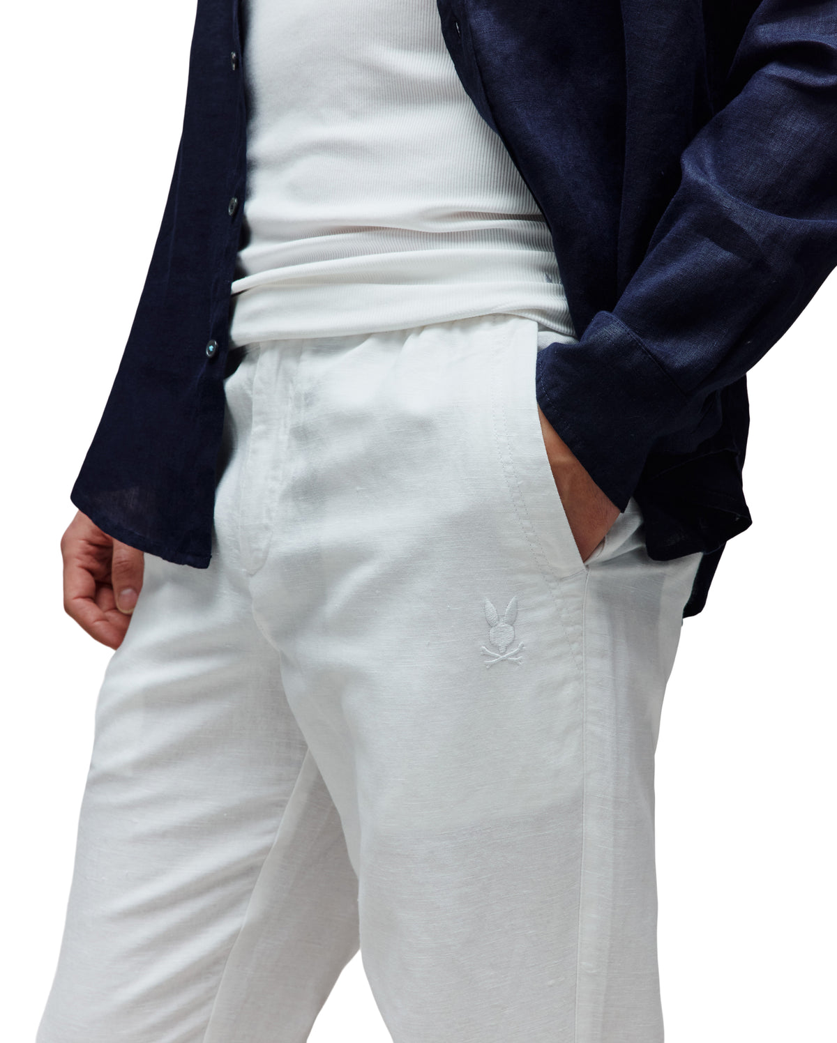 PANTALON PSYCHO BUNNY PARA HOMBRE COLOR BLANCO MB0600021100