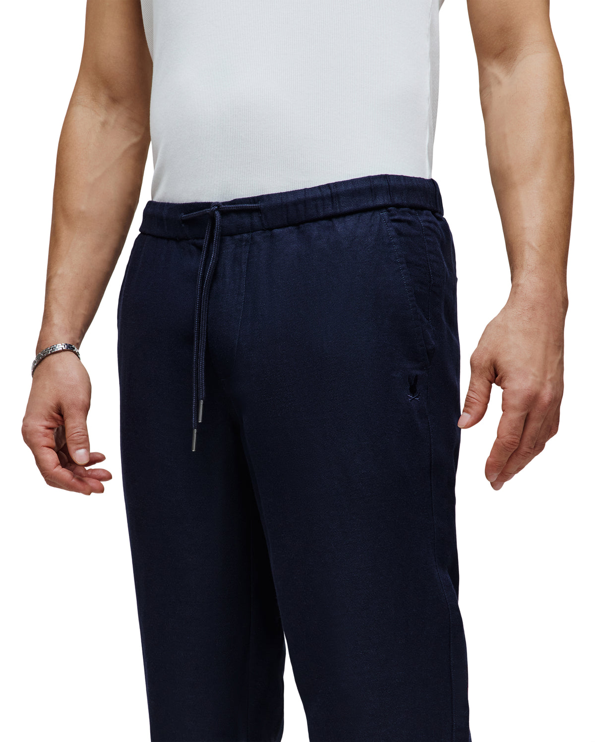 PSYCHO BUNNY PANTALÓN DE MEZCLA DE LINO CON CORDÓN FATE PARA CABALLERO HOMBRE AZUL B6P471C200423