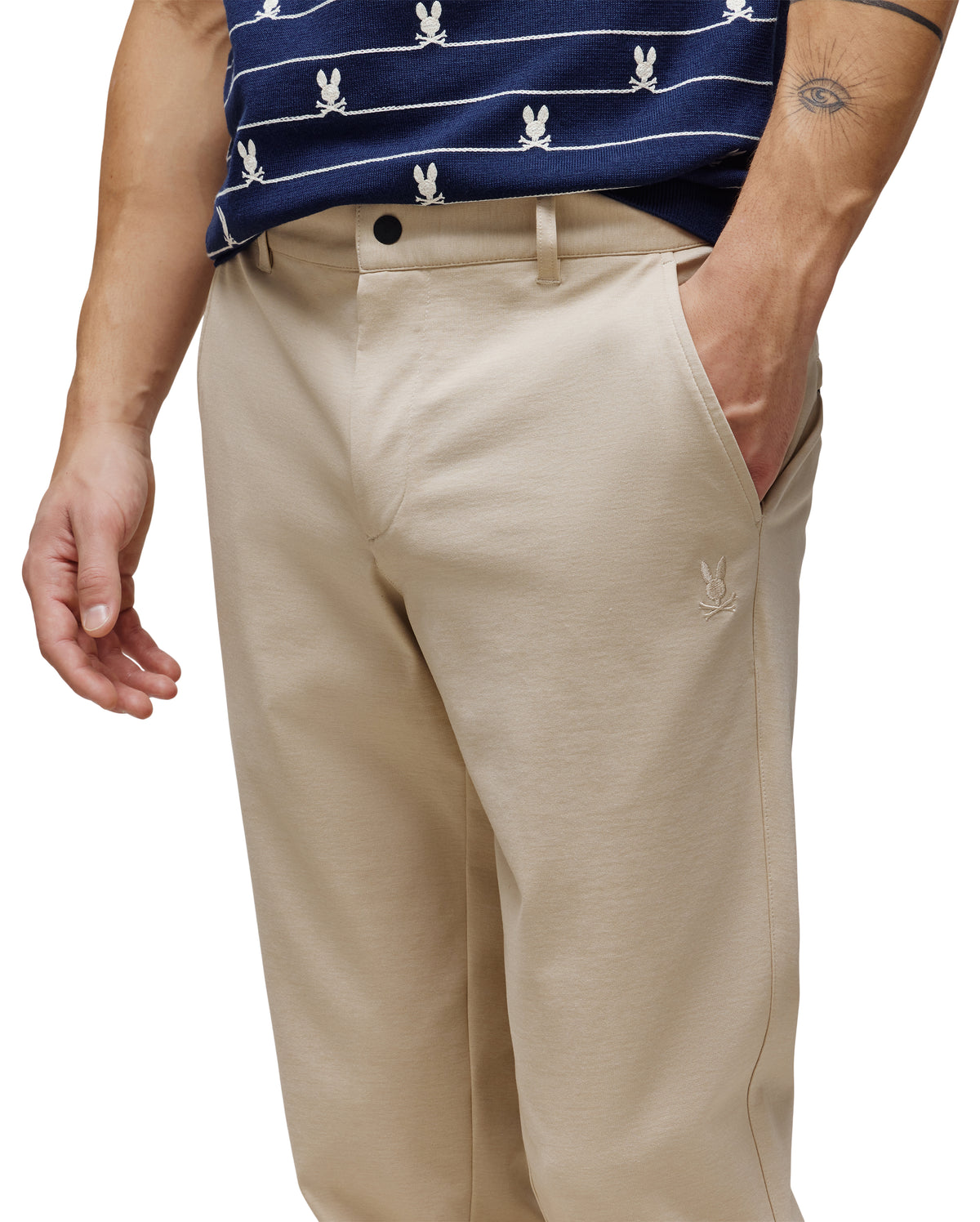 PSYCHO BUNNY PANTALÓN EDWARD PARA CABALLERO HOMBRE BEIGE MB0600014213
